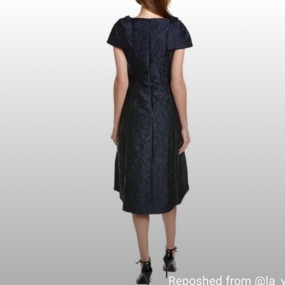 Teri Jon By Rickie Freeman Womens Jacquard Midi Dress, Blue - Picture 9 of 10